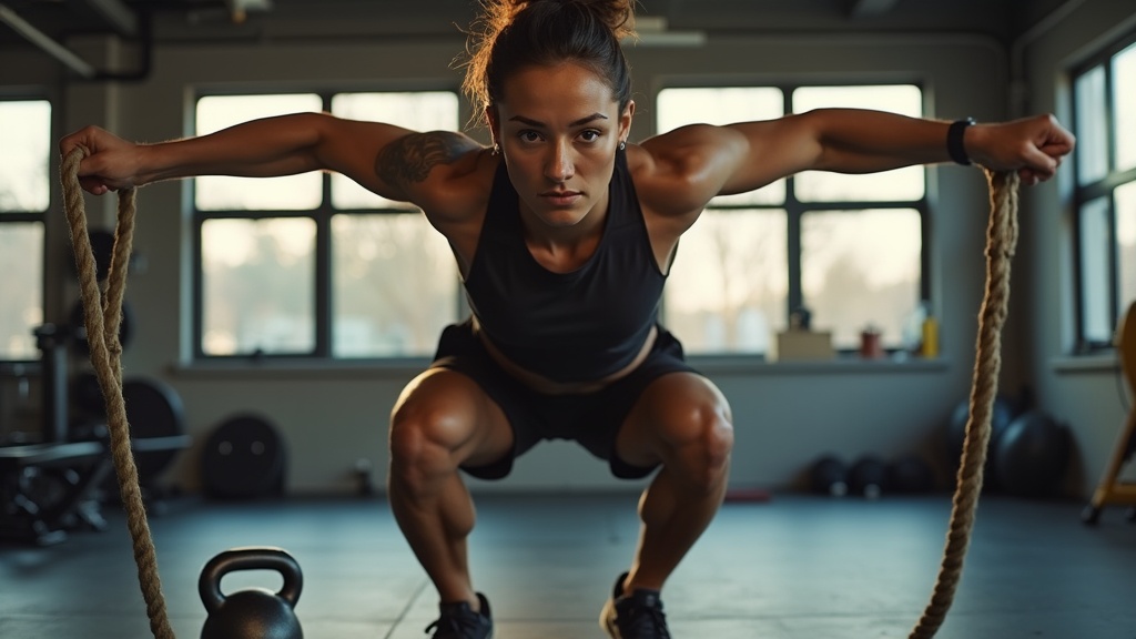 Entrenamiento funcional en gimnasio moderno